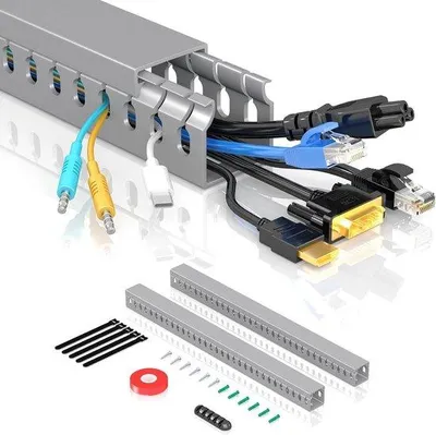 Immagine prodotto di Kit di canaline per cavi TV - 2 pezzi - bianco