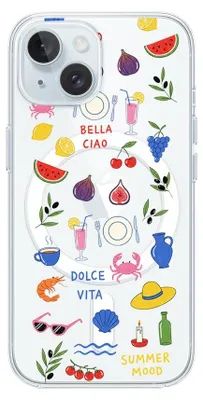 Produktbild von Hartschalenhülle für das iPhone 15 Plus, kompatibel mit MagSafe, transparent, Sommeraromen