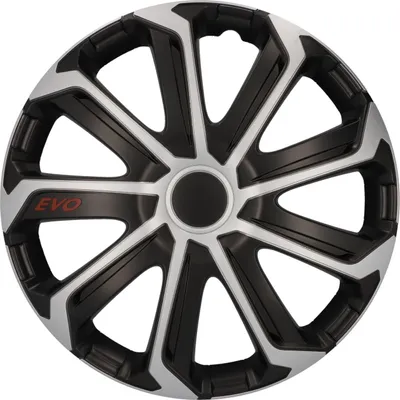 Produktbild von Cartrend Radzierblende EVO 38 cm (15 Zoll) silber schwarz 4 stück