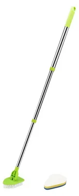 Image de Brosse de nettoyage réglable, avec manche télescopique, idéale pour la salle de bain et l'entretien de la maison