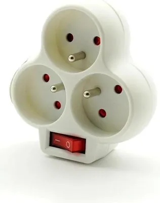 Immagine prodotto di Distributore elettrico con presa a 3 poli e messa a terra, bianco