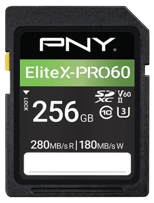 Produktbild von PNY 256GB EliteX-PRO60 Klasse 10 U3 V60 UHS-II SDXC Flash-Speicherkarte, EliteX-PRO 60, P-SD256V60280EXP6-GE