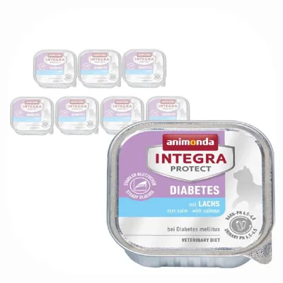 Produktbild von Animonda Integra Protect Diabetes 8x100g Nassfutter mit Lachs Für Katzen mit Diabetes