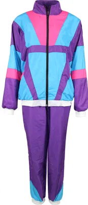 Produktbild von 80er Jahre Trainingsanzug Kostüm für Herren - lila türkis rosa, Größe:XL