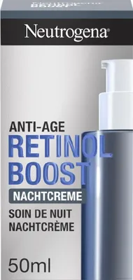 Produktbild von Neutrogena Retinol Boost, Nachtcreme, Unisex, Gesicht, Anti-Falten, Kräftigend, Glättend, 50 ml, Pumpenflasche
