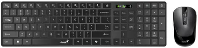 Image de GENIUS SlimStar 8250 : Ensemble sans fil Bluetooth + 2,4 GHz / Clavier avec pavé numérique intégré / Connectivité USB / Couleur : noir / Disposition : tchèque + slovaque