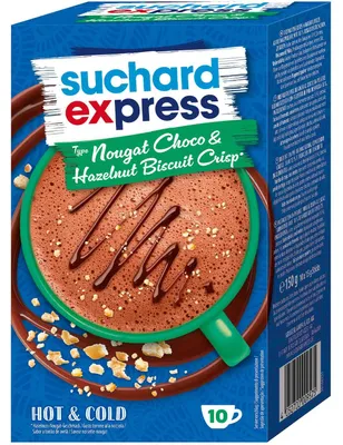 Zdjęcie produktu dla Suchard Express Nougat Choco and Hazelnut Biscuit napój w proszku 150g