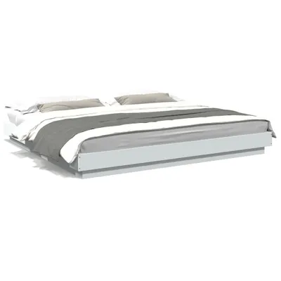 Zdjęcie produktu dla vidaXL Rama łóżka biała 200x200 cm materiał drewnopochodny