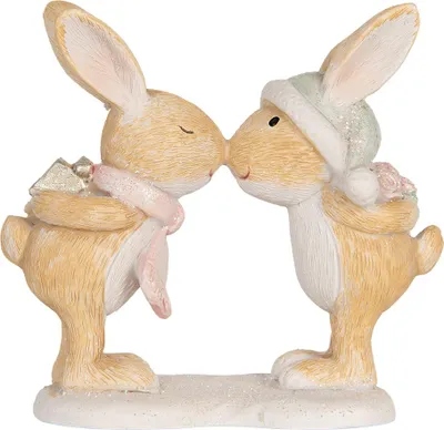 Zdjęcie produktu dla Clayre & Eef figurka dekoracyjna królik 10x5x10 cm brązowy plastik
