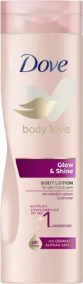 Produktbild von Dove Body Love Glow and Shine Body Lotion, Lotion, Frauen, Feuchtigkeitsspendend, Jeder Hauttyp, 250 ml, Flasche