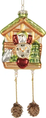 Image de Clayre & Eef Pendentif de Noël 7x4x10/17 cm Verre brun