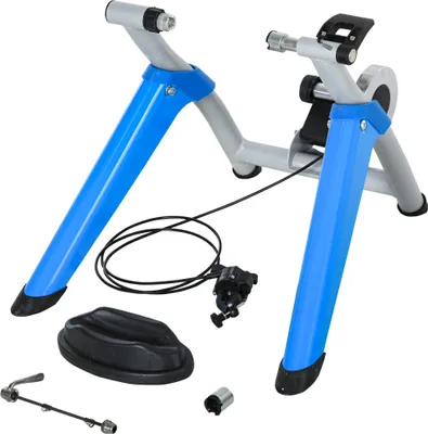 Produktbild von HOMCOM trenażer rowerowy Rower treningowy z 8-stopniowym oporem Hamulec magnetyczny dla 650C, 700C/26"-29" metal Niebieski 77 x 56 x 47,5 cm