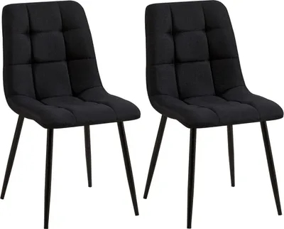 Produktbild von 2er Set Esszimmerstuhl Tilde Stoff schwarz