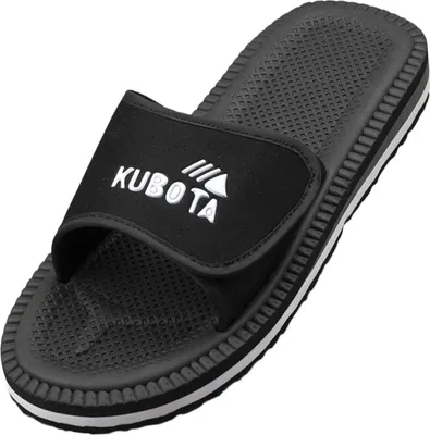 Produktbild von Kubota Badelatschen mit Klettverschluss Pantoletten Sandalen Herren "Velcro" Schwarz, 46