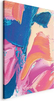 Produktbild von Vliesstoff Leinwandbild - Energetic Shapes - Dynamic Oil Paint Composition on Canvas 80x120 cm Abstrakt a-B-10124-b-a