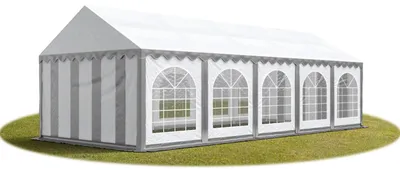 Image de TOOLPORT Tente Barnum de Réception 4x10 m Bâches PVC 750 N gris-blanc Cadre de Sol Jardin