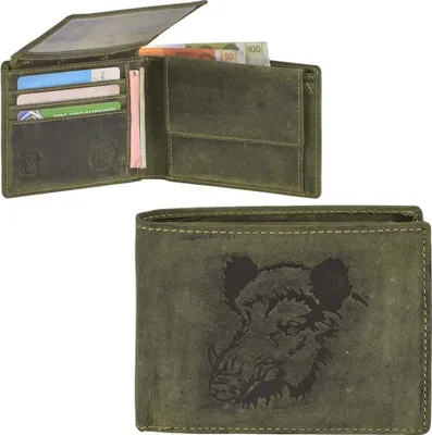 Immagine prodotto di Portafoglio in pelle da uomo Greenburry Vintage 1705-Wild Boar, colore:Olive