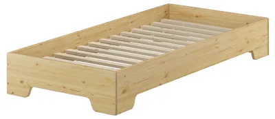 Produktbild von Funktionsbett Bettrahmen 100x190 Pensionsbett, Gästebett mit wählbarem Zubehör V-60.56-10-190Rollrost inkl.