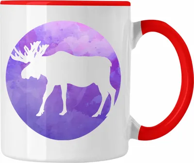 Produktbild von Trendation - Norwegen Geschenke Tasse Flagge Nordkap Elch (Rot)