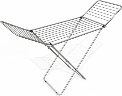 Zdjęcie produktu dla Vileda 163245 Sznur do bielizny z nogami w kształcie litery X z grubymi prętami zapobiegającymi składaniu, stal i aluminium, srebrny