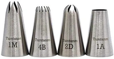 Produktbild von Famanu Spritzbeutel-Tüllen Set – 4 große Edelstahl-Tüllen