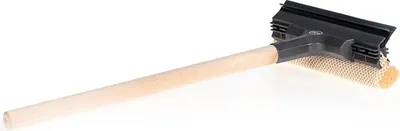 Produktbild von alca® Scheibenreiniger mit Holzstiel – 40 cm Länge, 20 cm Wischbreite, Moltopren-Schwamm mit Fliegennetz,, Germany