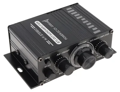 Obrázok produktu pre Zosilňovač triedy D s 2 kanálmi, audio pre karaoke a domáce kino, s podporou Bluetooth a vstupmi USB/SD/AUX