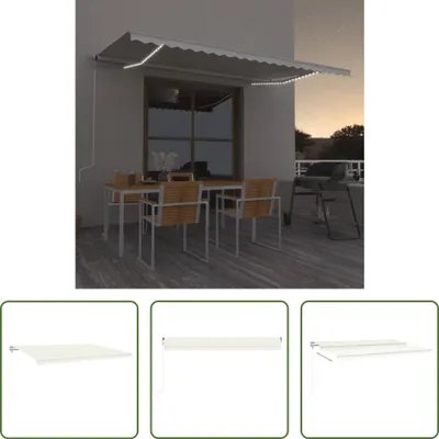 Produktbild von The Living Store Automatische Markise mit LED Windsensor 500x300 cm Creme