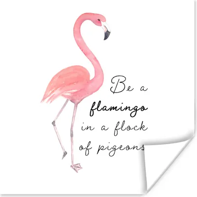 Produktbild von MuchoWow® Poster Flamingo - Briefe - Zitate 50x50 cm - Wohnzimmerdekoration