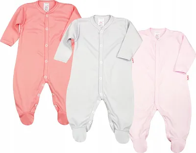 Produktbild von KLEKLE Baby Strampler 3er-Pack Baumwolle Rosa/Grau