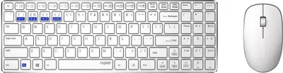 Zdjęcie produktu dla Rapoo 9300M, Bezprzewodowy, RF Wireless + Bluetooth, Membranowa, QWERTZ, Biały, Dołączona myszka