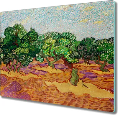 Produktbild von Coloray Herdabdeckplatte 60x52 cm Schneidebrett Kochplattenabdeckung Küchenbrett Hackbrett - Gaj Himmel Van Gogh