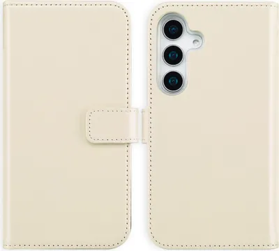 Produktbild von Selencia Echtleder Klapphülle Samsung Galaxy S25 - Greige