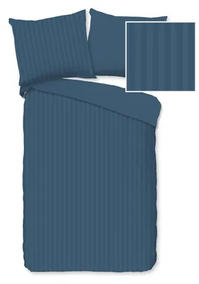 Imagen del producto de Funda de edredón Descanso, 120x150 cm + 1 funda de almohada 60x70 cm, diseño de rayas de satén suave