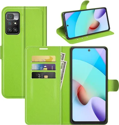 Zdjęcie produktu dla Pokrowiec König Design kompatybilny z etui na telefon komórkowy Xiaomi Redmi 10 ze skóry syntetycznej - Etui na telefon komórkowy zielone
