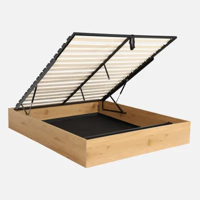 Produktbild von sweeek - Boxbett mit Lattenrost 160x200cm Holzdekor - Eichenfarben