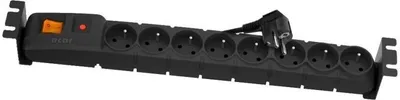 Image de Panneau de distribution ACAR 19'' 8x230V, CSN, câble 5m, protection contre les surtensions, y compris les supports de montage en rack