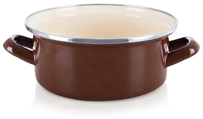 Obrázek produktu pro Smaltovaný hrnec - objem 1,6 litru - průměr 18,5 cm - kov - hnědý