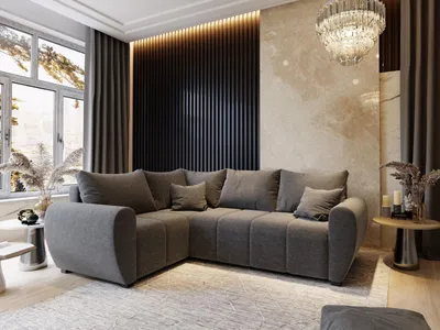 Zdjęcie produktu dla Masseno Narożnik MADISON L L-S z funkcją spania i pojemnikiem na pościel Kształt L, Rozkładana sofa, Rogówka - Jasnoszary, SAWANA 21