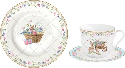 Produktbild von 18tlg. Kaffeeservice SPRING BLOOM Ostereier mit bunten Blumen Easy Life