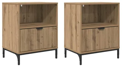 Obrázek produktu pro Noční skříňka se zásuvkou 2 pcs dub artisan 49 x 36 x 61 cm