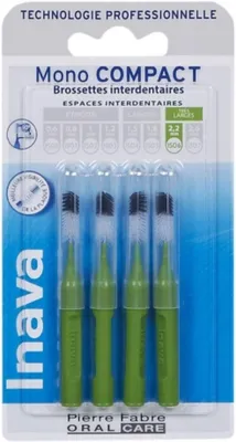 Image de Brosses interdentaires de 2,2 mm, de couleur verte, lot de 4, pour le nettoyage des espaces interdentaires