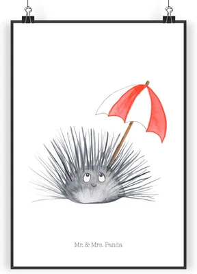 Produktbild von Mr. & Mrs. Panda Bild Seeigel DIN A3 - Weiß - Geschenk, drucke, Selbstliebe, Hier und Jetzt, Lebe, wanddeko, Meer, Plakat, Achtsamkeit, Kunstdruck, Leben, Wandbild