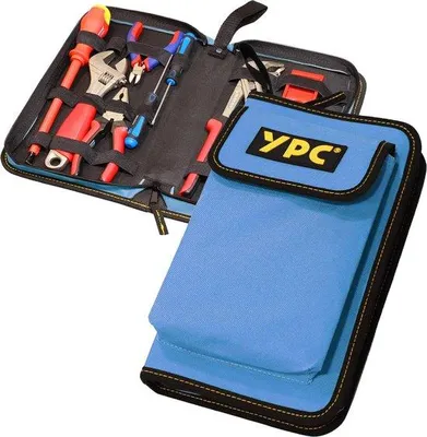Immagine prodotto di Borsa porta attrezzi con ampia tasca esterna e 17 passanti, vuota, nera, 30 cm
