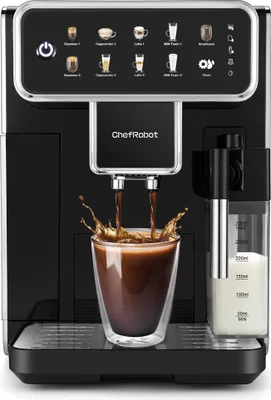 Produktbild von ChefRobot Kaffeevollautomat, 4 Sorten, Touchscreen, LatteGo, 1,5 l, selbstreinigend
