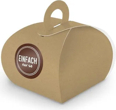 Produktbild von SET Enfach nur so (Motiv17) 24x Geschenkschachtel mit Griff braun + Sticker