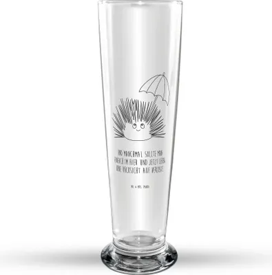 Produktbild von Mr. & Mrs. Panda Bierglas Seeigel - Transparent - Geschenk, Selbstakzeptanz, Selbstliebe, Bier Glas, Trinkglas, Achtsamkeit, Glasbierglas, Glasbecher, Meer, Leben, Lebe