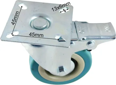 Produktbild von 75 mm Lenkrolle mit Bremse Transportrolle Geräterolle Möbelrolle Fadenschutz