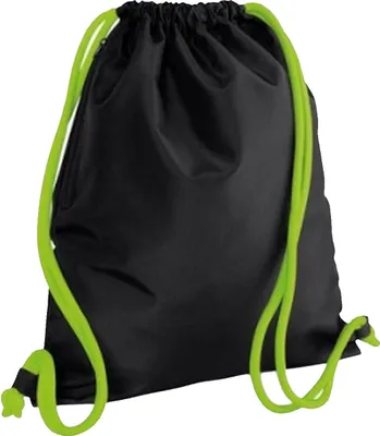 Produktbild von BagBase BG110 | Icon Drawstring Backpack / 40 x 48 cm - Farbe: Black/Lime Green - Größe: 40 x 48 cm