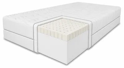Produktbild von Latexmatratze Memory 90x200 cm, Höhe 11 cm, Härtegrad H3, Farbe: Weiß, inkl. Bezug